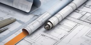 precision measurement tools on architectural blueprints