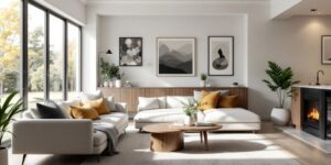 Moderne woninginterieur met stijlvolle meubels en decor.